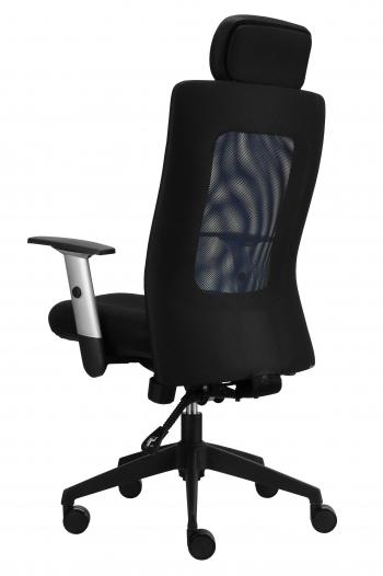 Kancelářská židle LEXA s podhlavníkem, černý sedák, síť. opěrák Alba 322