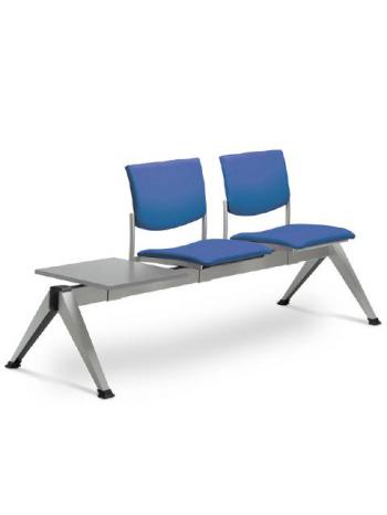 Multisedák dvoumístný SEANCE 099/2T-N2, stoleček, podnož v barvě efekt hliník LD SEATING 099/2T-N2