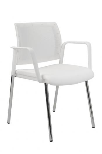 Jednací a konferenční židle KENT PROKUR síť, bez područek, bílá Alba