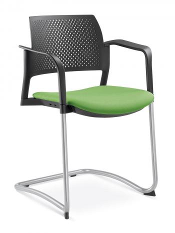 Jednací a konferenční židle DREAM+ 101-BL/B-N2, konstruk efekt hliník, područky LD SEATING 101-BL/B-N2