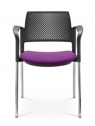 Jednací a konferenční židle DREAM+ 100-BL/B-N2, konstrukce efekt hliník, područky