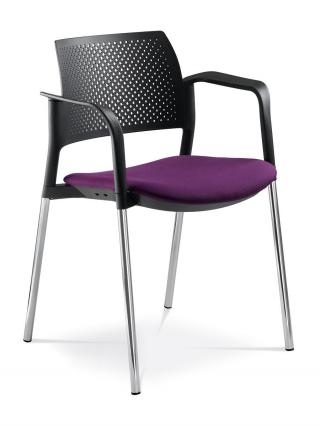 Jednací a konferenční židle DREAM+ 100-BL/B-N4, konstrukce chromovaná, područky