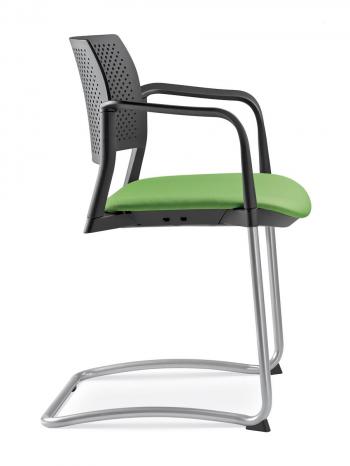 Jednací a konferenční židle DREAM+ 101-BL/B-N4, konstrukce chromovaná, područky LD SEATING 101-BL/B-N4