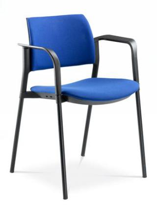 Jednací a konferenční židle DREAM+ 103-BL/B-N2, konstruk efekt hliník, područky