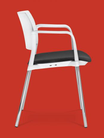 Jednací a konferenční židle DREAM+ 100-WH/B-NO, konstrukce bílá, područky LD SEATING 100-WH/B-NO