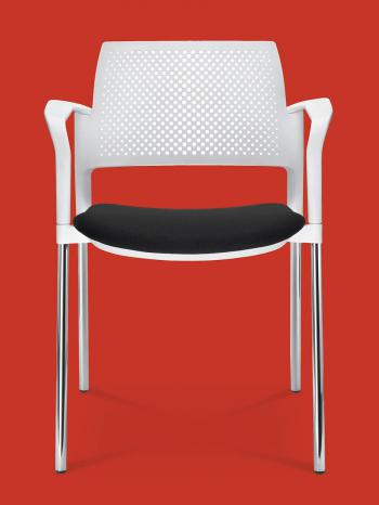 Jednací a konferenční židle DREAM+ 100-WH/B-N2, konstrukce efekt hliník, područky LD SEATING 100-WH/B-N2