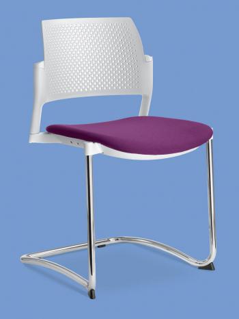 Jednací a konferenční židle DREAM+ 101-WH-N4, konstrukce chromovaná LD SEATING 101-WH-N4