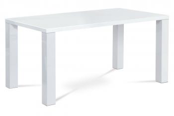 Jídelní stůl 160x90x76 cm, vysoký lesk bílý AUTRONIC AT-3008 WT