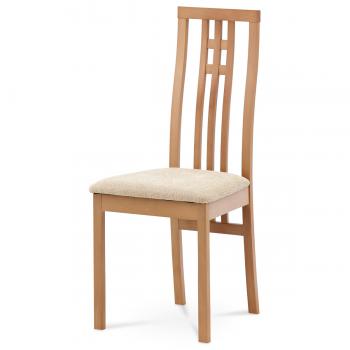 židle masiv buk, barva buk,potah krémový AUTRONIC BC-2482 BUK3