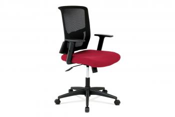 Kancelářská židle, látka šedá + vínová, houpací mechnismus AUTRONIC KA-B1012 BOR