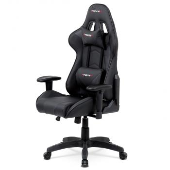 Kancelářská židle černá koženka / černá látka AUTRONIC KA-F03 BK
