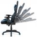 Kancelářská židle, modrá+černá ekokůže, houpací mech., plastový kříž