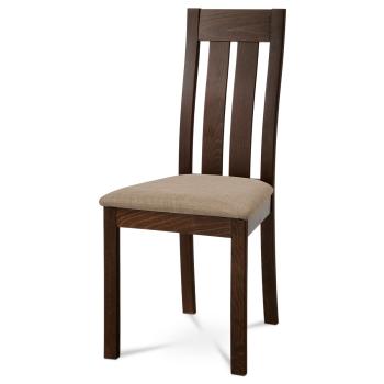 židle masiv buk, barva ořech, potah béžový AUTRONIC BC-2602 WAL