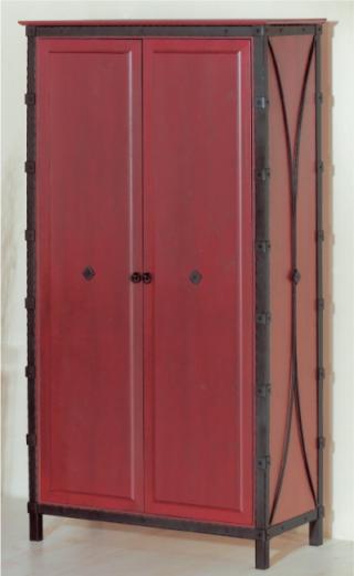 Šatní skříň dvoukřídlá s šatní tyčí a policemi, smrk 53 x 200 x 106 cm
