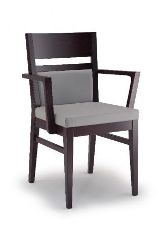 Jídelní a kuchyňská židle LEUVEN 110B, čalouněná, područky, buk