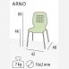 Jídelní a kuchyňská židle ARNO BE - čalouněný sedák/děrovaný opěrák   