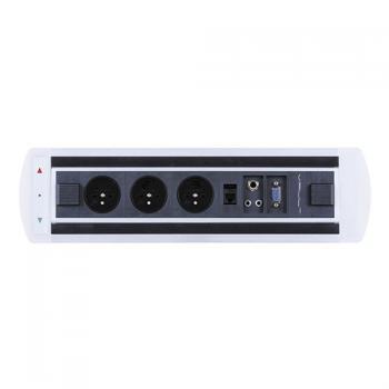Elektrický otočný panel, VAULT BTCZ 004, 3x el. zásuvka, 1x data, VGA, audio, mikrofon HOBIS BTCZ 004