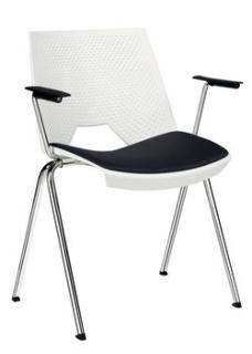 Plastová židle STRIKE 2130 TC, područky, čalouněný sedák