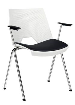 Plastová židle STRIKE 2130 TC, područky, čalouněný sedák Antares